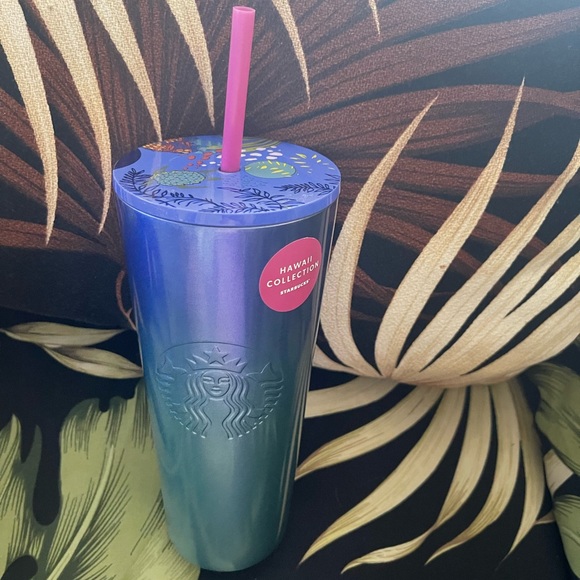 Hawaii Collection Starbucks Teal Blue Ambre Stainless Steel Tumbler 24oz - BNWT - Picture 2 of 6